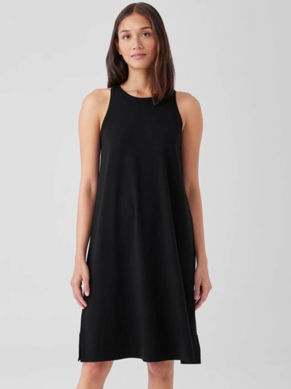 Eileen Fisher Black Sleeveless Midi Dress